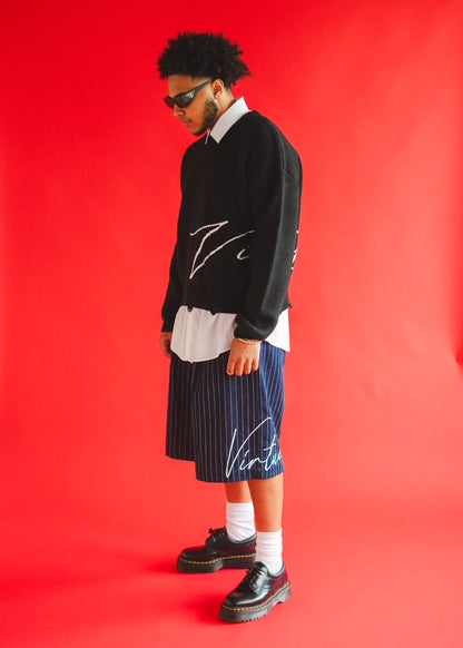 Pinstripe Denim.