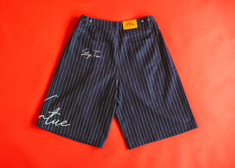 Pinstripe Denim.